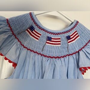 Smocked American Flag Dress